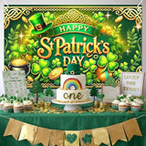 St. Patrick'S Day Banner Happy St. Patrick'S Day Decorations Backdrop 71X43 Inch Shamrock Gold Coin Green Hat Party Wall Decor Holiday Photo Background Indoor Outdoor