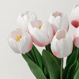 Blush Pink Fake Tulips,18.5" Pu Artificial Real Touch Flowers For Spring Easter Home Kitchen Wedding Bouquet Bulk Mother'S Gift Day Decorations