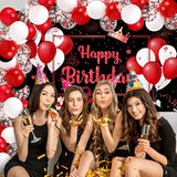 81 Pieces Red And Black Birthday Party Decorations Large Red Happy Bir