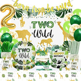 Two Wild Safari Birthday Party Set: Jungle Theme, 2nd Birthday Decor
