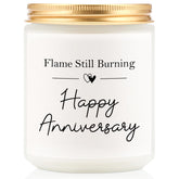 Happy Anniversary Couple Gifts - 10Th, 25Th, 40Th, 50Th Wedding Anniversary Candle Gifts For Him, Her, Husband, Wife - 7Oz Lavender Soy Wax Scented Candle