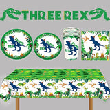 3Pcs Dinosaur Party Tablecloth Dinosaur Birthday Table Cover T-Rex Dinosaur Party Supplies Decorations Dino 1St 2Nd 3Rd 10Th Birthday Table Cloth For Boys-86.6 * 51.2In