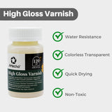 High Gloss Varnish 4Oz / 120Ml For Air Dry Clay, Acrylic Painting, Wood, Canvas