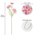 8Pcs Silk Cosmos Artificial Flowers Pink Fake Cosmos Flower 25.6" Fake Wildflowers Faux Clematis Flowers For Wedding Bride Floral Arrangement Home Kitchen Garden Decor(Pink)