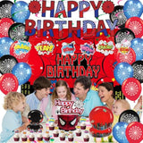 Spider Theme Birthday Party Supplies, Spider Party Decorations Including Birthday Banner, Backdrop, Hanging Swirls, Tablecloth, Balloons, Cake Toppers, Plates, Forks, Knives, Spoons For Spider Party