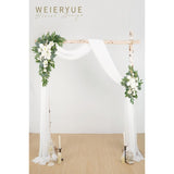 Artificial Wedding Arch Flowers Kit(Pack Of 3),2Pcs Artificial Flower Arch Decor,1Pcs Sheer Drape For Wedding Ceremony Arbor For Weddingceremony (Fairy White)
