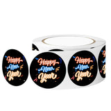 Christmas Happy New Year Stickers,2 Inch New Year Envelope Seals,Holiday Party Favors Supplies,Chinese New Year Decorations Labels,250 Pcs Per Roll