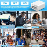 Iphone Fast Charger, 2-Pack 20W Usb C Wall Charger Pd Type C Power Wall Charger With Mfi Certified 6Ft Charger Cable For Iphone 14 13 12 Pro Max Mini 11 Xs Xr X 8 And More