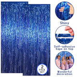 7-Pack Graduation Party Decorations Kit: 3 Blue Graduation Tablecloths (54"X108") + 2 Foil Balloons (2026 & Grad) + 2 Matching Foil Backdrop Curtains, Leakproof & Sturdy
