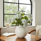 27 Inch Artificial Hydrangea Flowers, 4 Stems With 3-Head Blooms, White To Blue Gradient – Real Touch, Maintenance-Free For Wedding Centerpieces, Home & Office Decor
