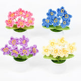 Crochet Flowers Artifical Small Patted Flowers For Office Desk Car Dashboard Decor Motivational Gifts For Women Handmade Knitted Flowers Home Decoration (Genus Myosotis-Yellow)