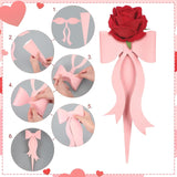 2Pcs Valentines Day Gifts Finished Pipe Cleaner Roses,Handmade Pink Rose Bouquet With Bow Gift Box Ready-To-Gift Artificial Flowers For Valentine’S Day, Weddings, Birthdays, Party Decor