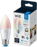 60W B12 Color LED Smart Candle Shaped Bulb E26 WiZ Remote Compatible RGB and Tunable White