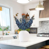 3Pack Artificial Delphinium Flowers – 36.2In Tall Faux Larkspur Silk Floral Stems Blue Fake Delphinium Flower For Indoor Home Decor Vase Arrangements