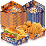 36 Pack Dart Battle Party Supplies Food Trays 5 Lb Blue And Orange Boats Large Paper Food Snack Trays For Dart Party Fireworks Gun Kids Game Birthday