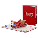 3D Pop-Up Love Cards With Envelopes Valentines Day Card Red Love Heart 10.2" X 7" Greeting Card