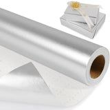 Silver Metallic Wrapping Paper Roll - Solid Color Paper - Silvery Matte Metal Lustre - Gift Wrap For Christmas Birthday Wedding Baby Shower Valentine'S Day, 17Inch×33Feet