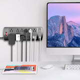Surge Protector Power Strip with 12 Outlets 4 USB Ports 2700J 6FT Extension Cord Black