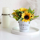 Potted Artificial Sunflowers Bonsai Silk Sunflower With Pot Fake Flower Arrangements For Home Office Restaurant Table Windowsill Decor