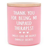 Galentines Day Gifts, Best Friend Birthday Gifts For Women, Unpaid Therapist Candle 10Oz, Friendship Valentines Day Gift For Friends Women Besties, Funny Gag Gift Scented Candles