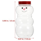 Christmas Snowman Candy Jars: 10Pcs Clear Plastic Juice Bottle Cookie Jar With Lid 500Ml Xmas Favor Bottle Chocolate Container Milk Beverage Bottles Wedding Home Holiday Decor