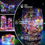 Fairy Lights Battery Operated String Lights 2 Pack 100 Led Waterproof Copper Wire Twinkle Christmas Light With Timer Out