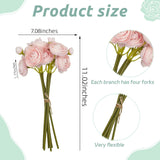 Silk Ranunculus Bouquets For Decor, 6 Pcs Pink Artificial Flowers Faux Ranunculus, 11 Inch Artificial Ranunculus Flowers For Bridal Shower, Valentine'S Day, Birthday, Floral Centerpieces