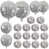 Silver Disco Ball Balloons: 70s Party Decorations, Mylar 20-Piece Set