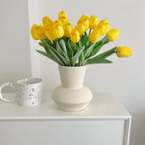20Pcs Yellow Artificial Tulip Fake Flower 12.9 Inch Spring Mother'S Day Easter Gift For Home Kitchen Wedding Decoration
