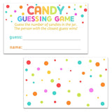 60 Candy Guessing Game Cards - Guess How Many In The Jar Game Tickets-Baby Shower Party Collection