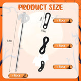 8 Pcs Metal Inflatable Stakes And Tethers Set, Heavy Duty Metal Ground Stakes With Ropes, Hooks & Adjusters, Yard Anchor