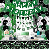 Green And Black Party Decorations For Men Women, Green Birthday Decora