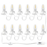 C7 Accessory Cord With 12 Led Light Bulbs And Outlet Christmas Village Light 14.76 Ft With Spare Fuse Warm White Lamp Fo