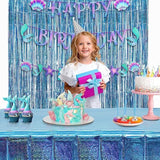 Blue Party Table Cover Decoration Tablecloth For Frozen/Winter Onederland/Under Sea/Ocean Theme Party Decorations Rectangle Tablecover With 54'' X 108'' - 2 Packs