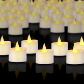 White Flameless Tea Lights - 50 Pack Commercial Grade Led Tea Lights For Large Weddings, Events & Modern Home Decor (White Base, 50 Pack)