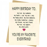 Happy Birthday Card For Men, Boyfriend, Women, Wife, Husband Birthday Card, Birthday Gift Greeting Card, Romantic Bday Card