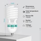 2 Pack 105W Full Spectrum CFL Light Bulbs 5500K Daylight Spiral Softbox Photography Studio Lighting