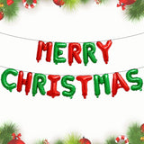 Merry Christmas Letter Balloons Banner, 1 Set Red And Green Merry Christmas Foil Balloon - 16 Inch For Indoor Outdoor Sign Party Decorations Supplies