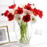 10 Bundles Artificial Poppy Flowers,Artificial Poppy Silk Fake Flowers,No Fade Pu Fake Wild Flowers,Silk Poppies,Fake Poppy Flowers For Home Decor Table Centerpieces Floral Arrangement (Red)