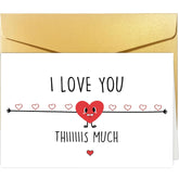 Cute Valentines Day Card For Him Her, Whimsical Anniversary Card For Boyfriend Girlfriend, Funny Happy Birthday Card For Partner Mom Dad, I Love You This Much