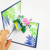 Flamingo Pop Up Card, Happy Birthday Card, 3D Birthday Card, Mothers Day, Anniversary, Thank You Pop Up Greeting Cards (Flamingo Pop Up Card)