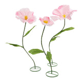 3Pcs Giant Artificial Flower Poppy Floor Standing 4.6Ft / 5.2Ft /5.9 Ft, Adjustable For Wedding Decoration Reception, Background Backdrop Photo Props, Shop Window (Pink)