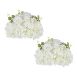 Artificial Flower Balls Wedding Centerpieces 2 Pcs 11.8" White Fake Flowers Rose Hydrangea Ball Arrangement Center Pieces For Table Silk Floral Bouquet For Wedding Party Home Decor