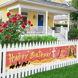 Red Happy Birthday Jesus Banner,Large Jesus’S Birthday Lawn Sign Yard Sign,Christian Winter Merry Christmas Party Decorations Supplies,Happy Bday Jesus God Party Decor 9.8X1.6 Ft