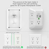 Wall Charger Surge Protector with 5 Outlets 4 USB Ports 1680J Multi Plug Adapter for Home Office Travel