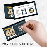 Big Dot of Happiness Cheers and Beers to 40 Years - 40th Birthday Party Game Scratch Off Cards - 22 Count