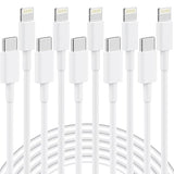 5 Pack 6FT Apple MFi Certified USB C to Lightning Cable Fast Charging Cord for iPhone iPad AirPods