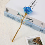 20Pcs Artificial Colorful Flowers Galaxy Rose Crystal Flower Glass Rose Gifts For Wedding, Mother' S Day Memorable Days, Blue