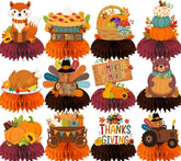 Thanksgiving Table Decor,12Pcs Turkey Pumpkin Fall Centerpieces for Tables