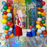 Iridescent Tablecloth Party Decorations 4 Pack, 54" X 108" Plastic Tablecloths Disposable For Birthday Disco, Silver Laser Rectangle Table Covers For Bachelorette Bridal Wedding Decor